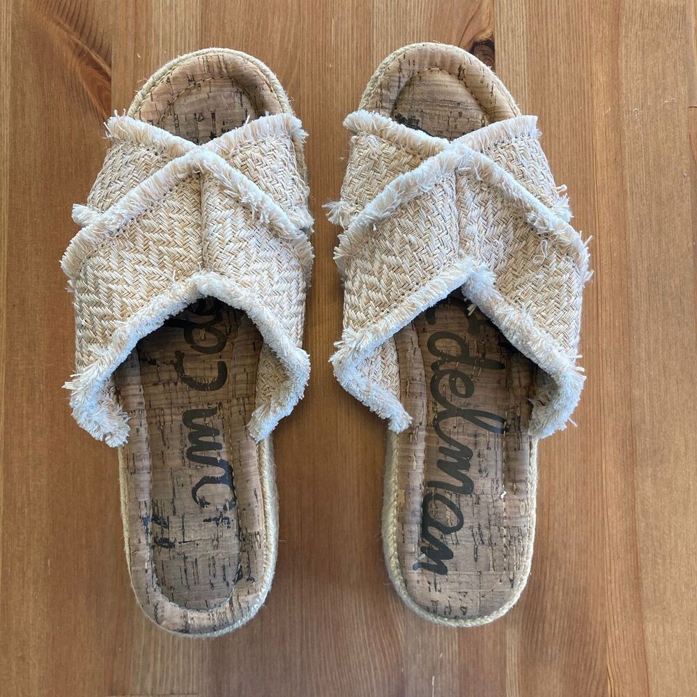 Sam Edelman Espadrille Sandals Size 9.5 Ashlyn Sand Weave Tan Platform Boho - Picture 3 of 12